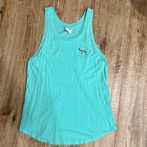 PINK Victoria’s Secret Teal Sparkly Tank Top